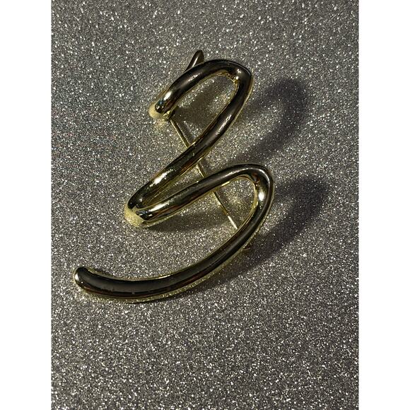 Pin Brooch Swirl Gold Tone B#18 - Picture 4 of 5